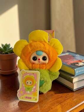 Baby Three Where is Spring Series Plush Keychain Sunflower